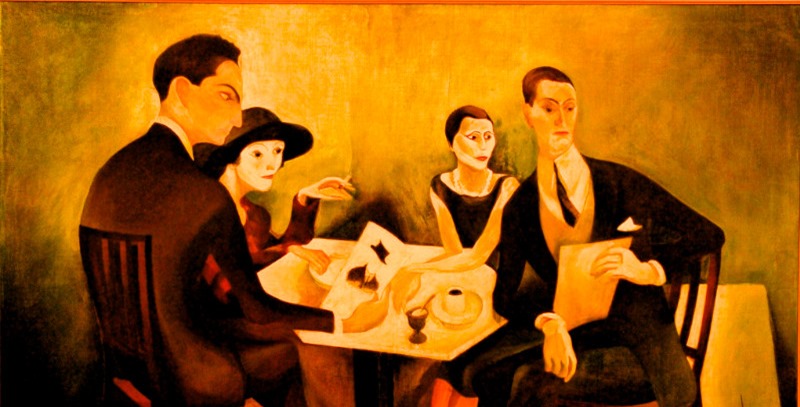 cuadro de parejas burguesas